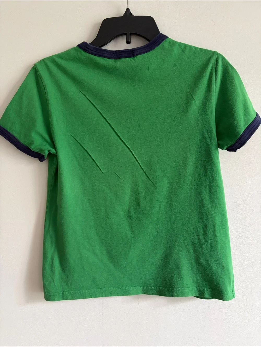 Ralph Lauren Green Short-Sleeve Tee with Navy Trim and Polo Crest